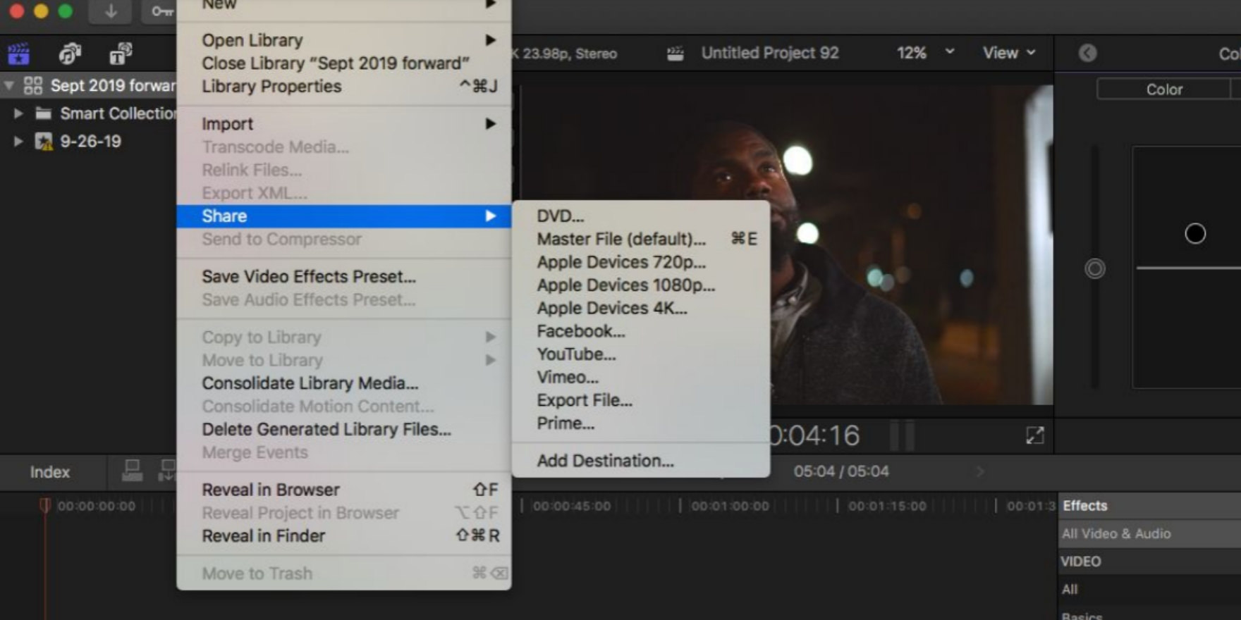 final cut pro export