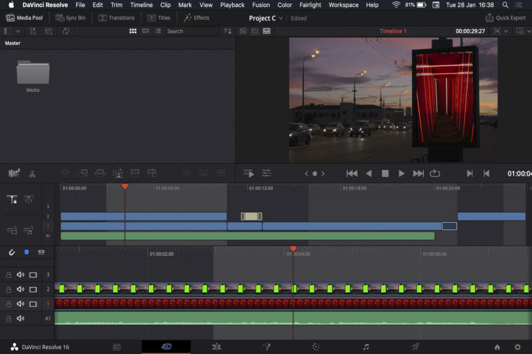 davinci resolve video editor where is media pool