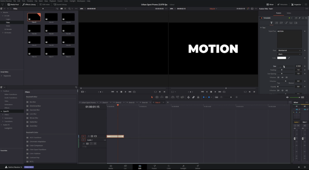 how to use davinci resolve templates