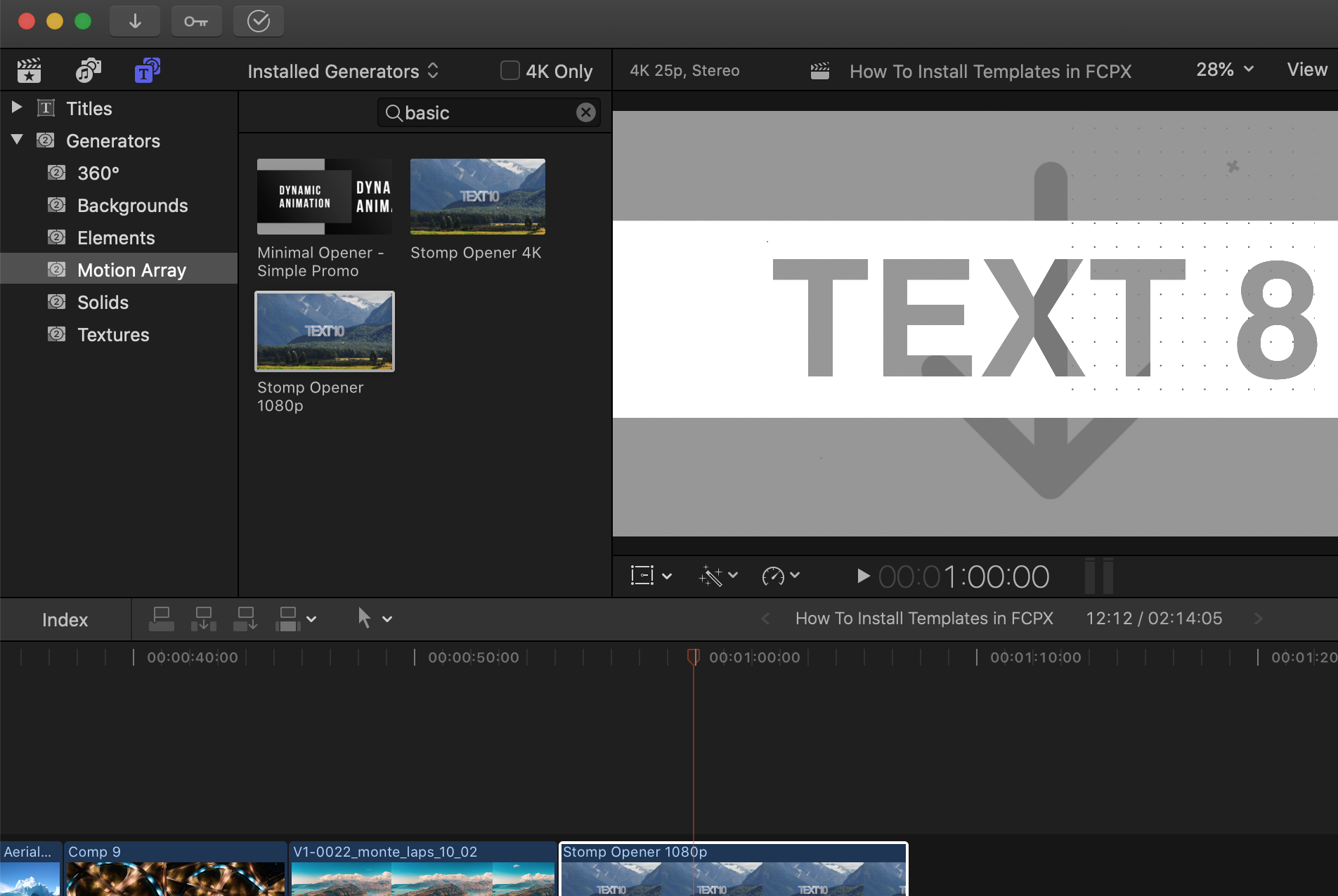 How to Edit a Generator Template in FCPX (Tutorial) Motion Array