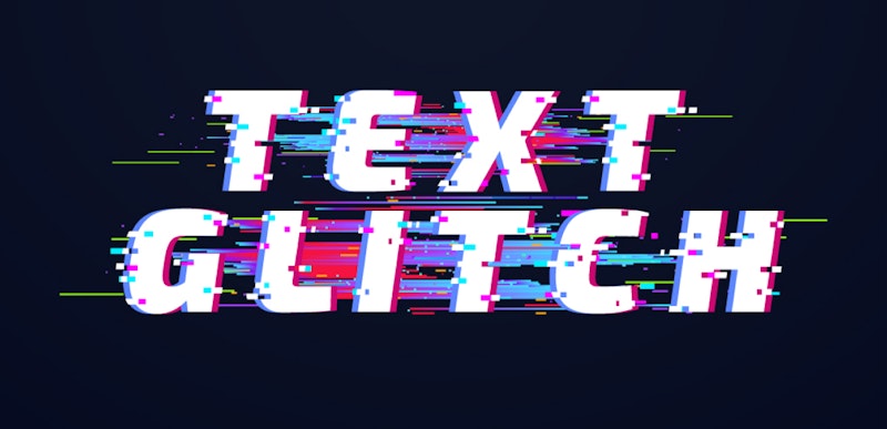 Glitch Text Effect, Layer Styles Including: logo & business