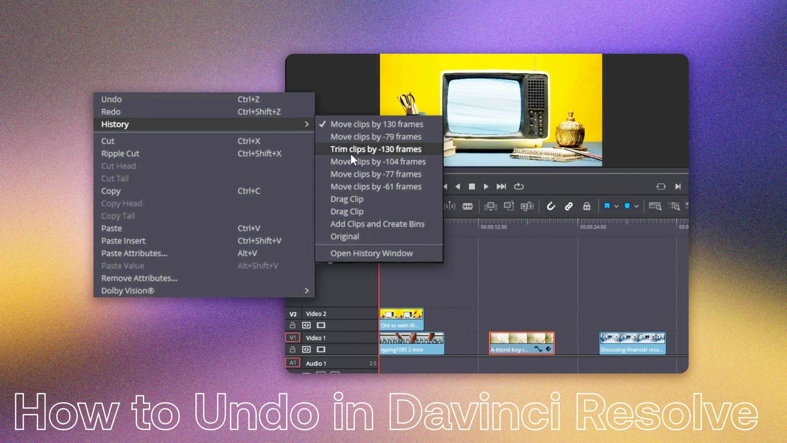 How to reverse clips in davinci resolve