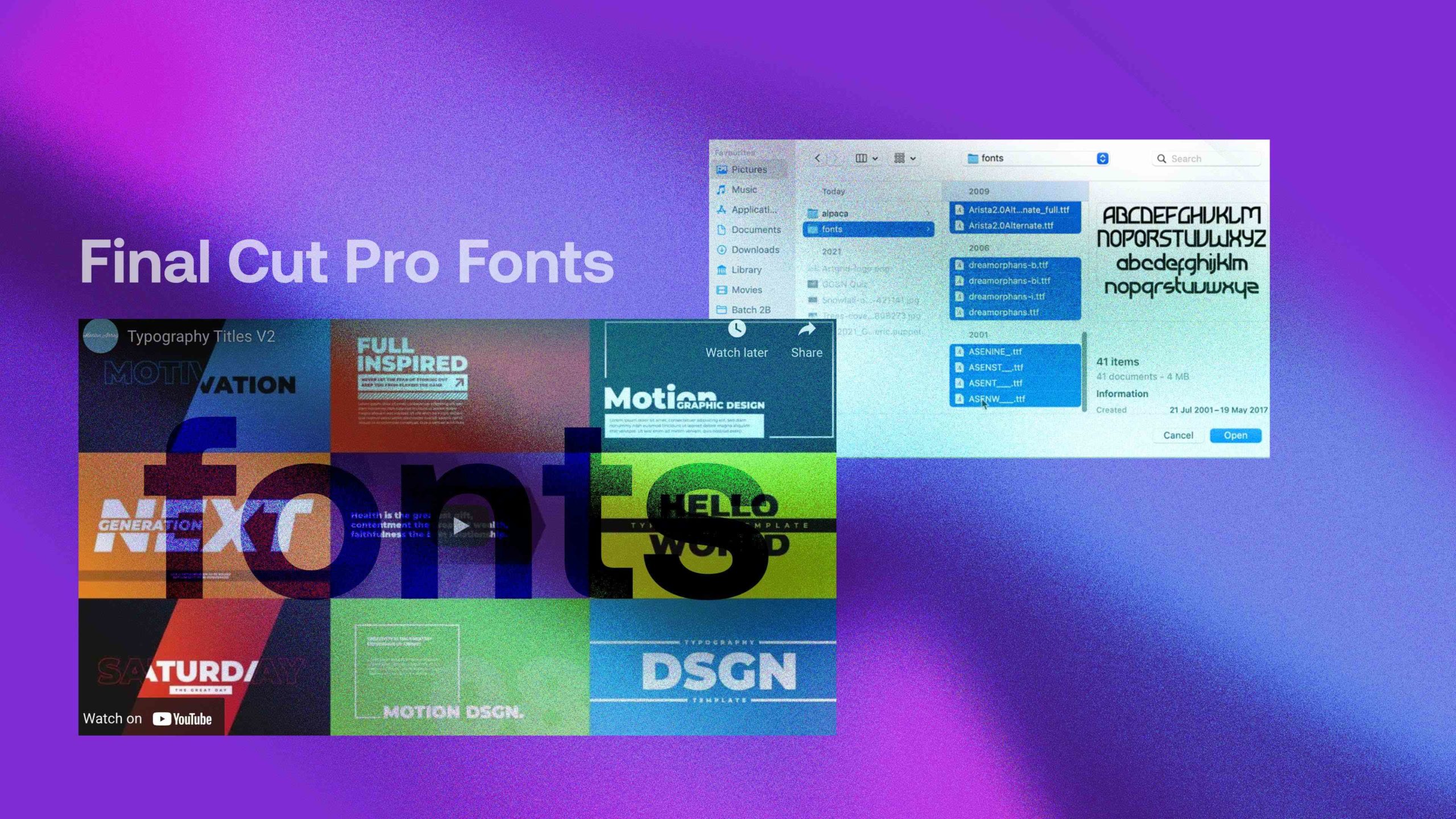 how to download a font onto final cut pro