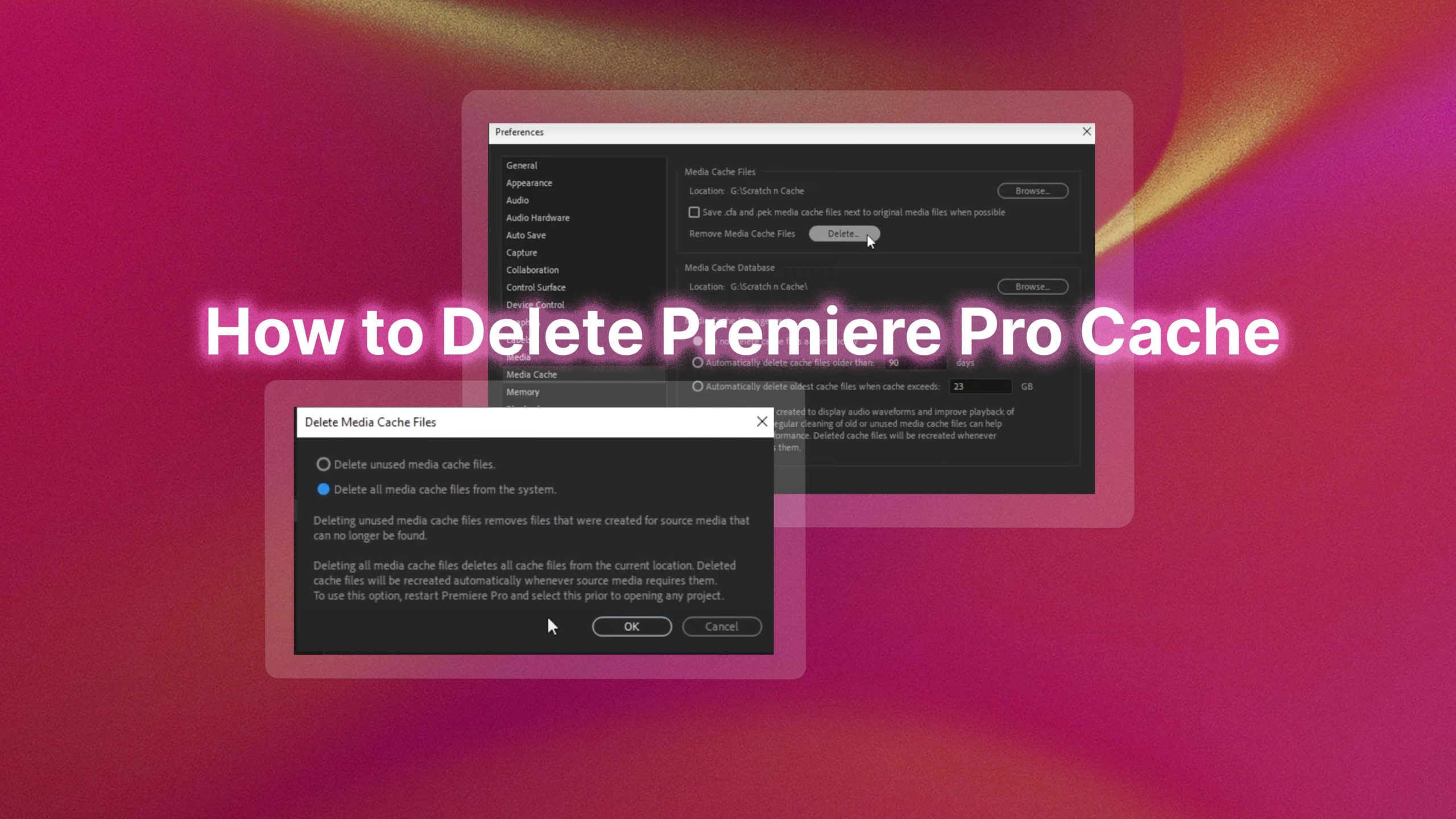 How to Delete Clear Premiere Pro Cache Data - Motion Array