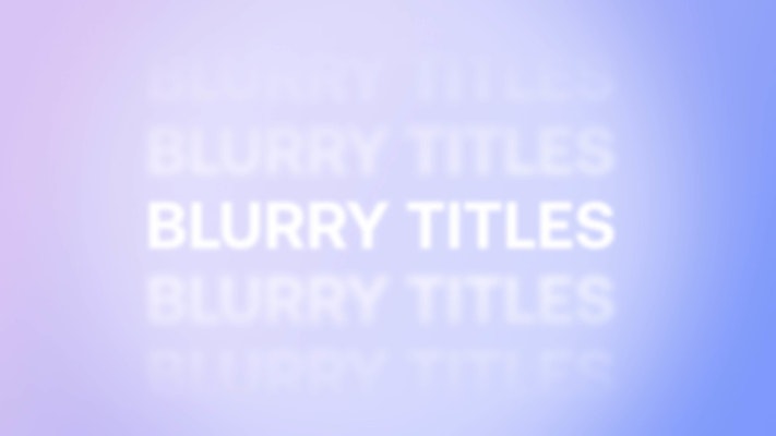 blur text in after effects