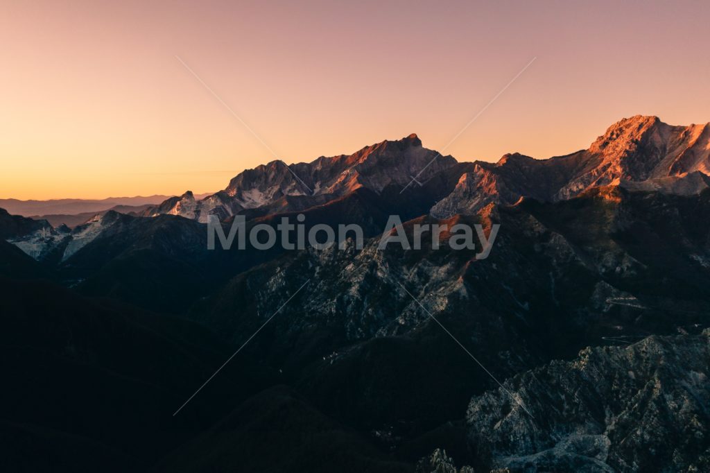 Mountain peak at sunset